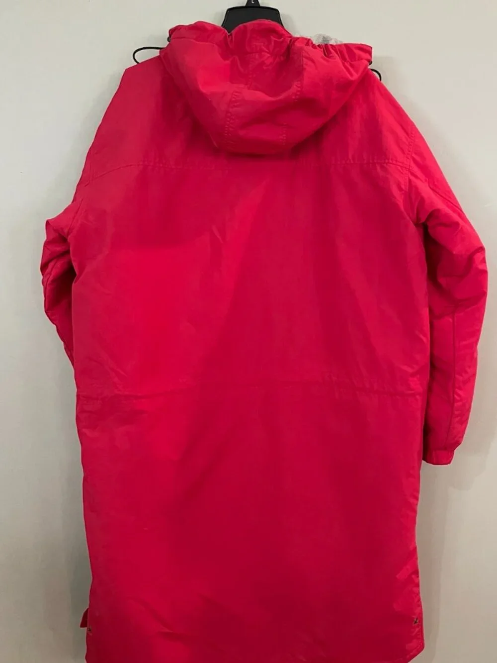 Lands' End Men's Long Hooded Game Day Tailgate  Sports Coat Parka Red L 42-44